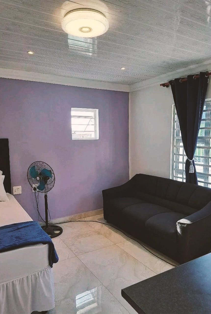 guest room with couch by the window